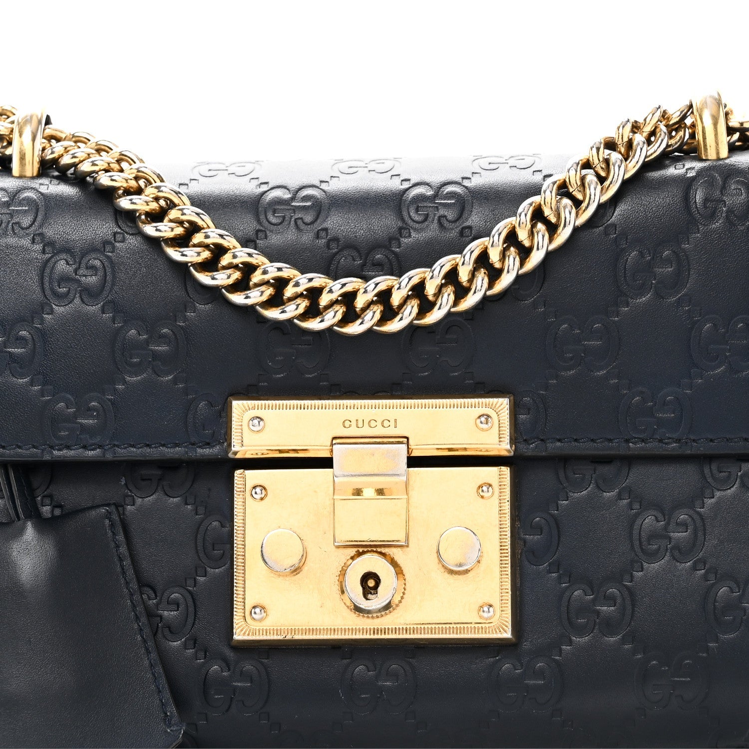 GCCIssima Small Padlock Shoulder Bag Blue Agata