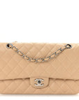 Caviar Quilted Medium Double Flap Beige Clair