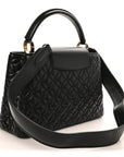 Lambskin Quilted Flower Capucines PM Black