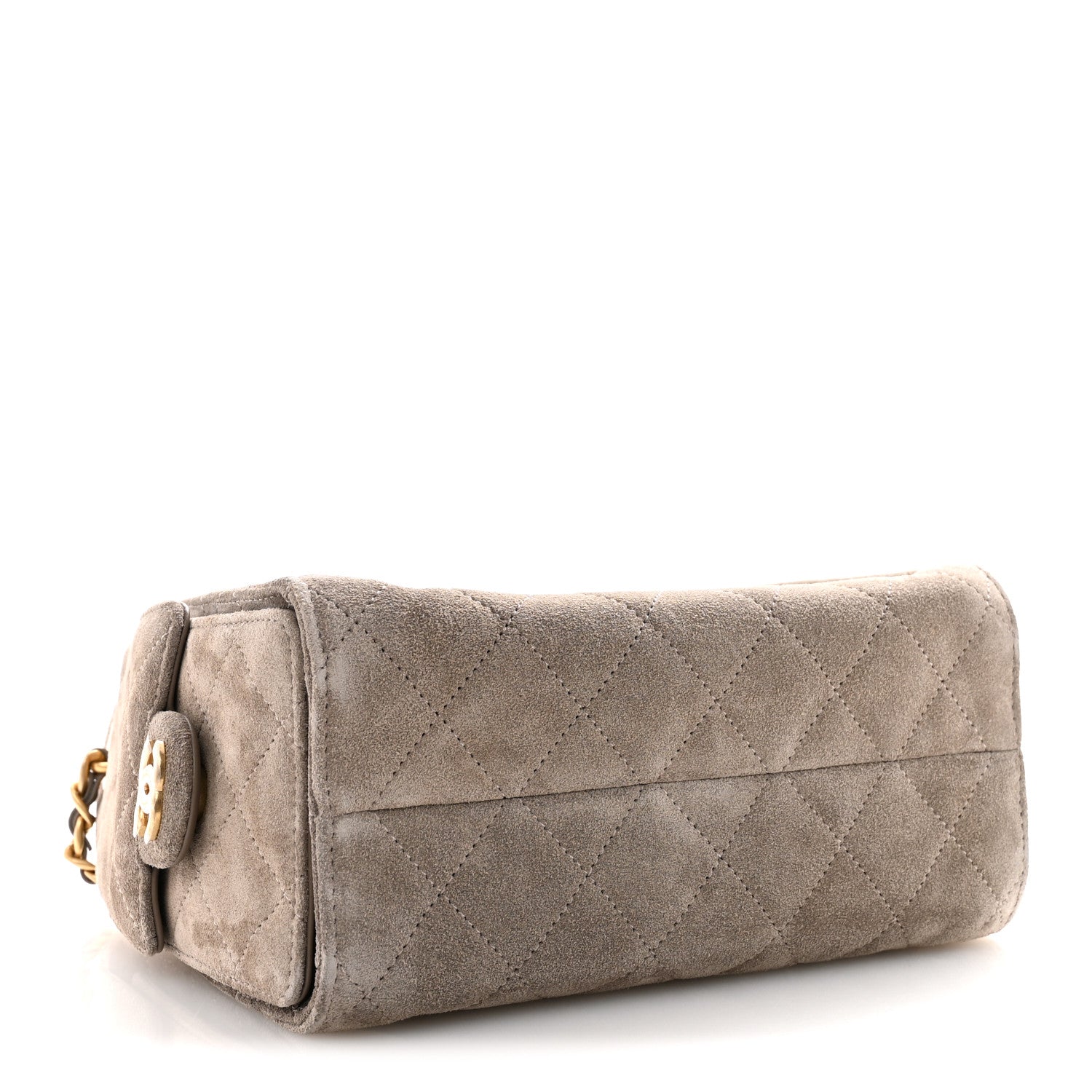 Suede Quilted Mini CHNL 25 Handbag Dark Grey