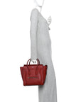 Drummed Calfskin Micro Luggage Merlot