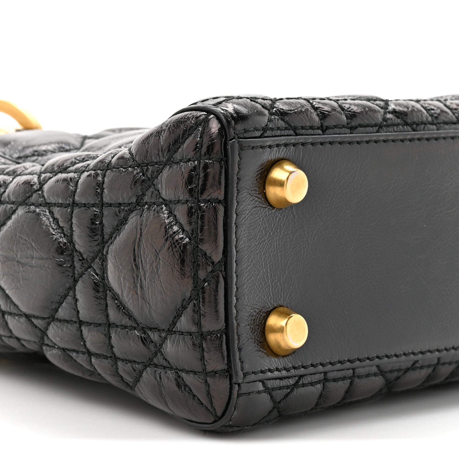Crinkled Patent Cannage Small Lucky Badges My Lady D1OR Black