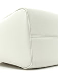 Calfskin Cuir Small Triomphe Cabas Drawstring White