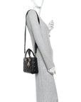 Lambskin Cannage Small Lucky Badges My Lady D1OR Black