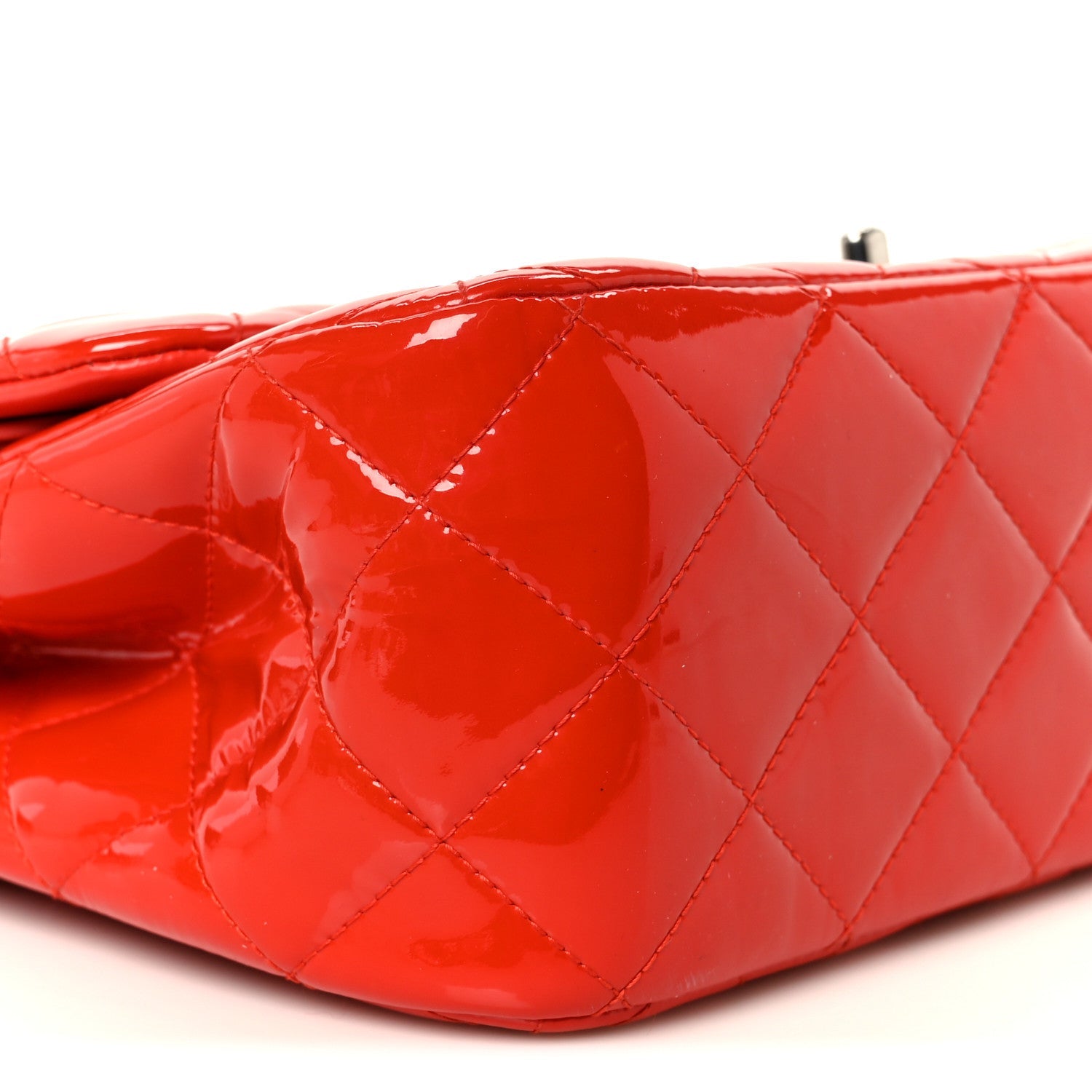 Patent Quilted Jumbo Double Flap Red