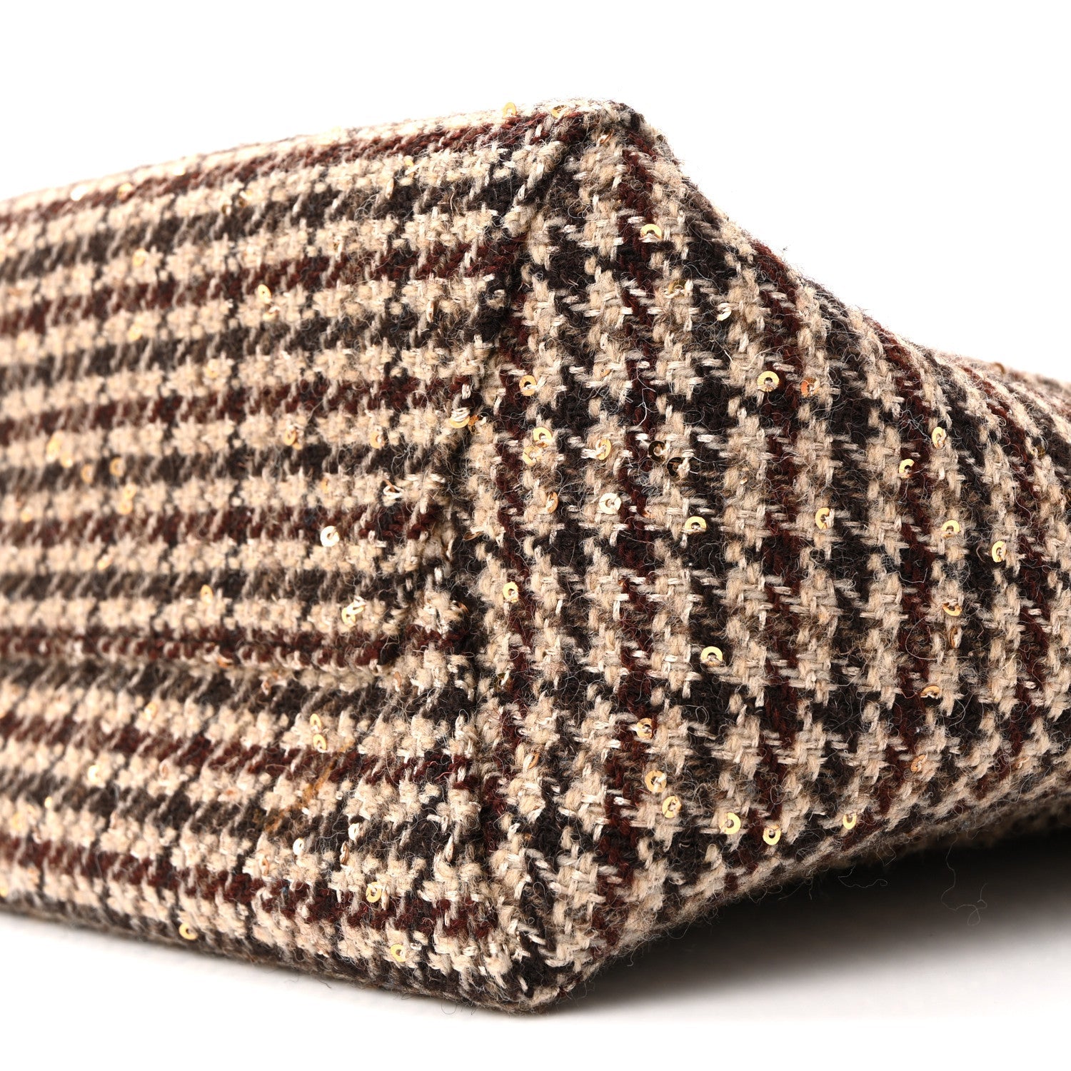 Tweed Small Sangle Bucket Bag Beige