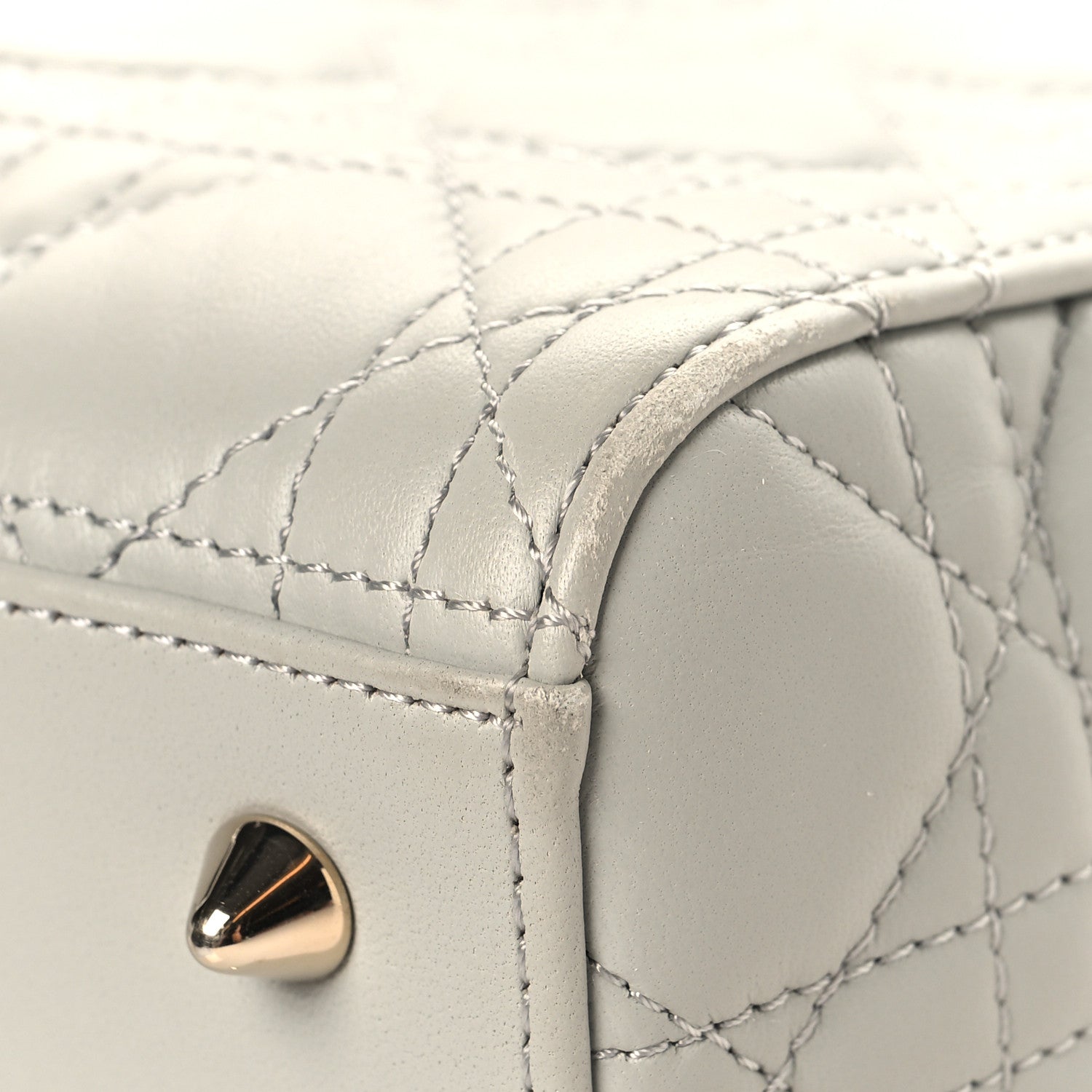 Lambskin Cannage Medium Lady D1OR Grey