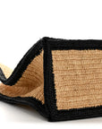 Raffia Calfskin Rive Gauche Tote Naturale Black