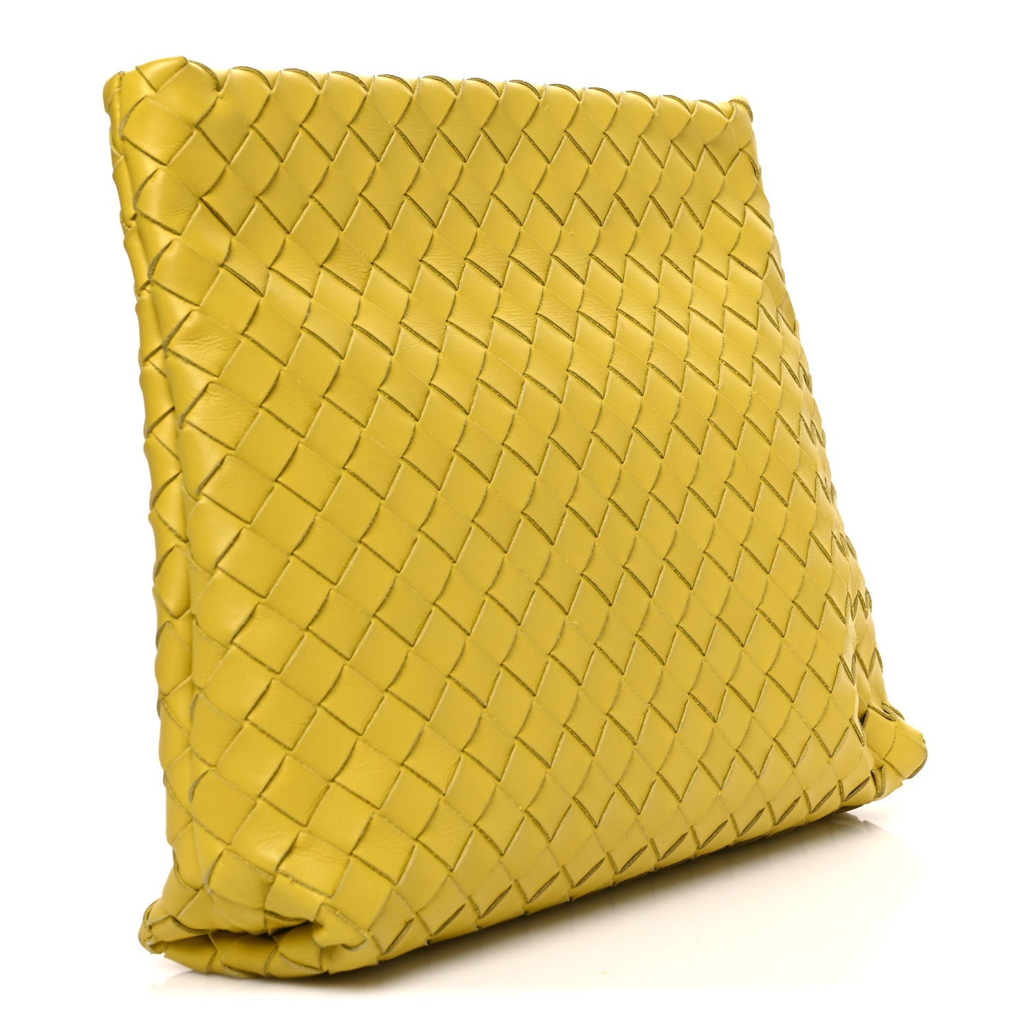 Nappa Intrecciato Fold Clutch Lemon