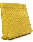 Nappa Intrecciato Fold Clutch Lemon