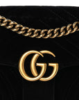 Velvet Matelasse Mini GG Marmont Shoulder Bag Black