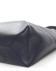 Shiny Calfskin Large Puzzle Fold Tote Abyss Blue