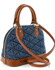 Denim Calfskin Reverse Monogram Malletage Alma BB Blue