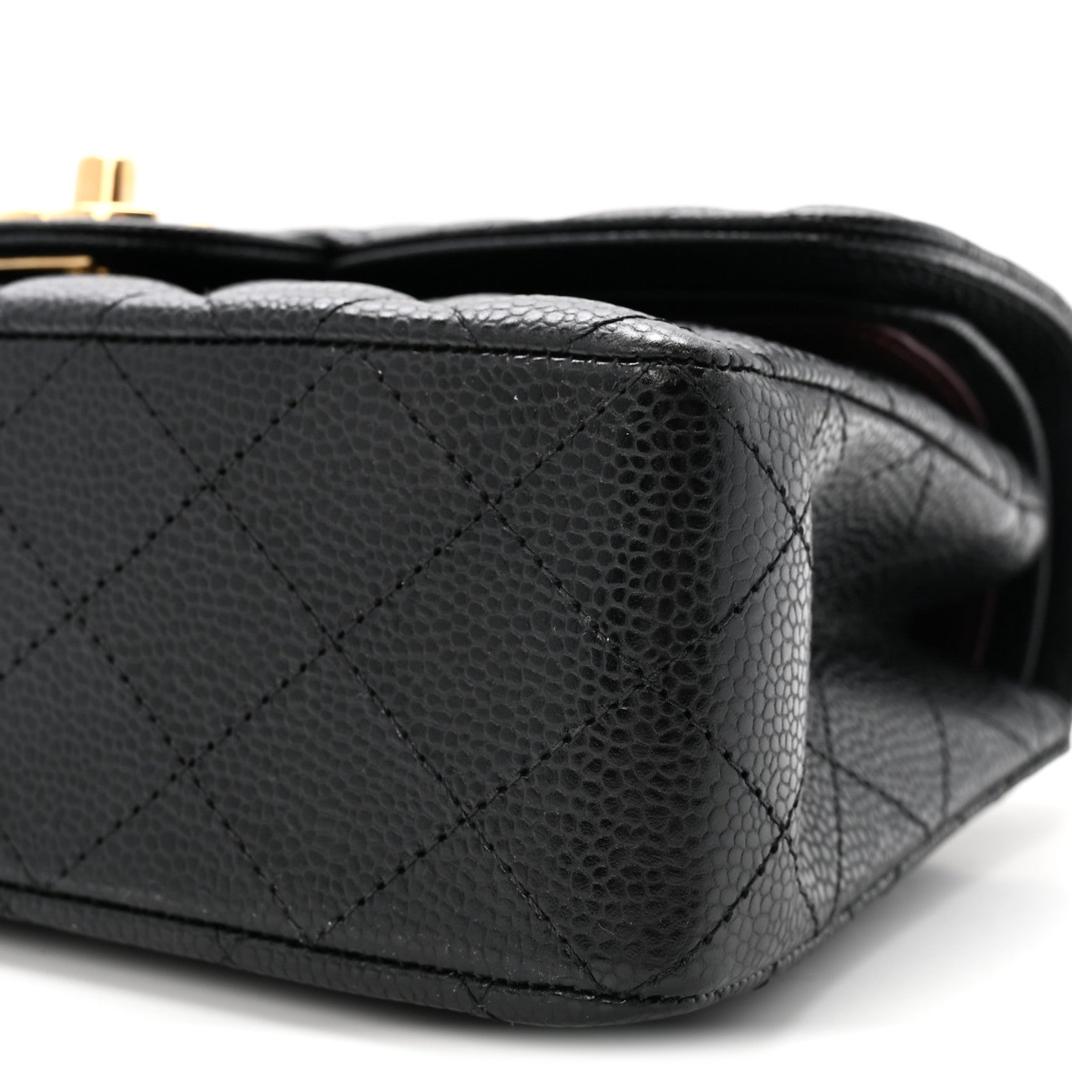 Caviar Quilted Small Double Flap Black