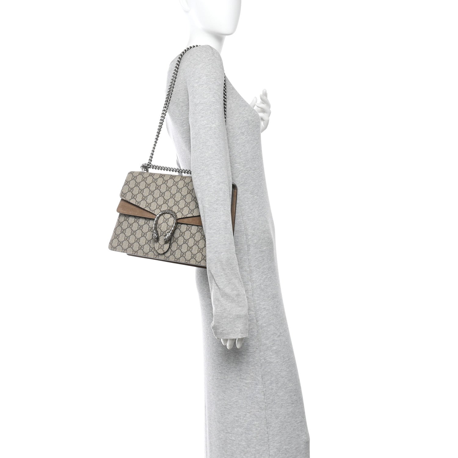 GG Supreme Monogram Medium Dionysus Shoulder Bag Taupe