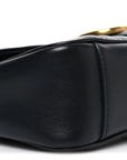 Calfskin Matelasse Small GG Marmont Shoulder Bag Black