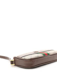 GG Supreme Monogram Ophidia Phone Case Wristlet Brown