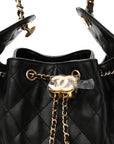 Caviar Quilted Medium CHNL 25 Handbag Black