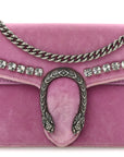 Velvet Crystal Super Mini Dionysus Shoulder Bag Malva
