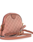 Monogram Textured Dollar Calfskin Small Ophidia Dome Shoulder Bag Cloche Rose Pink