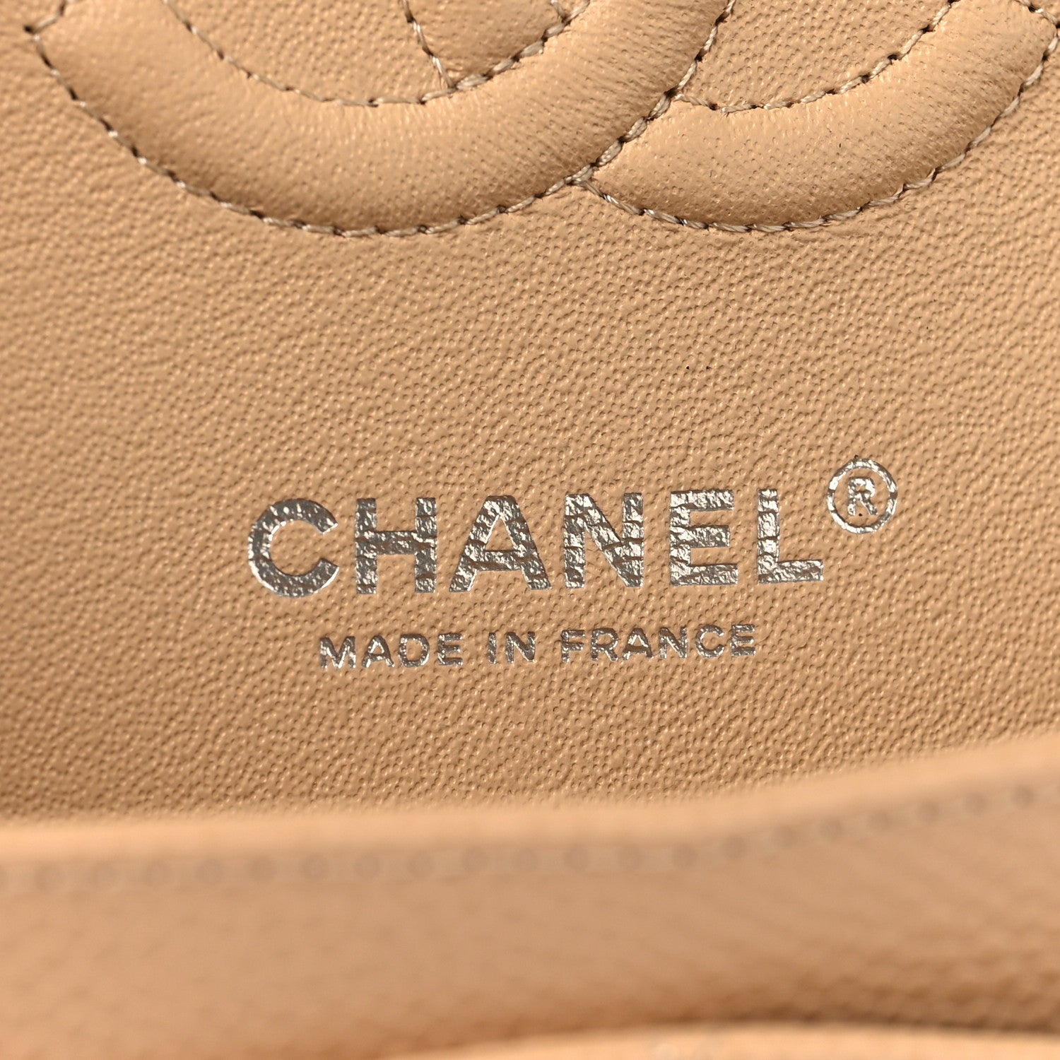 Caviar Quilted Small Double Flap Beige
