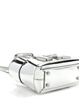 Mirror Laminated Nappa Maxi Intrecciato Mini Arco  Silver