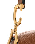 Grained Calfskin Saddle Bag With Strap Camello
