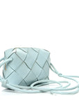 Lambskin Maxi Intrecciato Small Cassette Camera Bag Teal Washed