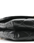 Lambskin Quilted CHNL 19 Chain Flap Wallet Black