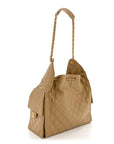 Caviar Quilted Medium CHNL 25 Handbag Dark Beige