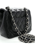 Lambskin Quilted Mini Square Flap Black