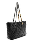 Lambskin Quilted CHNL 19 East West Shopping Bag Black