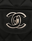 Lambskin Quilted Medium Double Flap Black