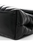 Calfskin Y Quilted Monogram Medium Loulou Chain Satchel Black