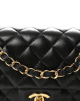 Lambskin Quilted Small Double Flap Black