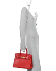 Ostrich Birkin 30 Rouge Vif