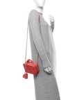 Caviar Quilted Small CC Filigree Vanity Case Coral
