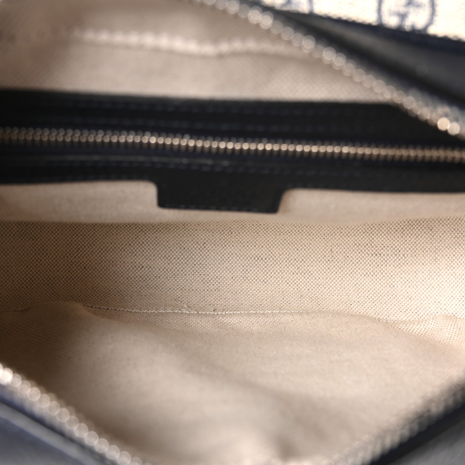 GG Supreme Monogram Textured Dollar Calfskin Web Studded Mini Ophidia Flap Shoulder Bag Beige Blue