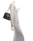 Calfskin Y Quilted Monogram Small Loulou Chain Satchel Black