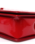 Patent Calfskin New Medium Plexiglass Boy Flap Red