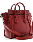 Drummed Calfskin Nano Luggage Merlot