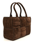 Suede Foulard Intrecciato Small Arco Tote Brownie