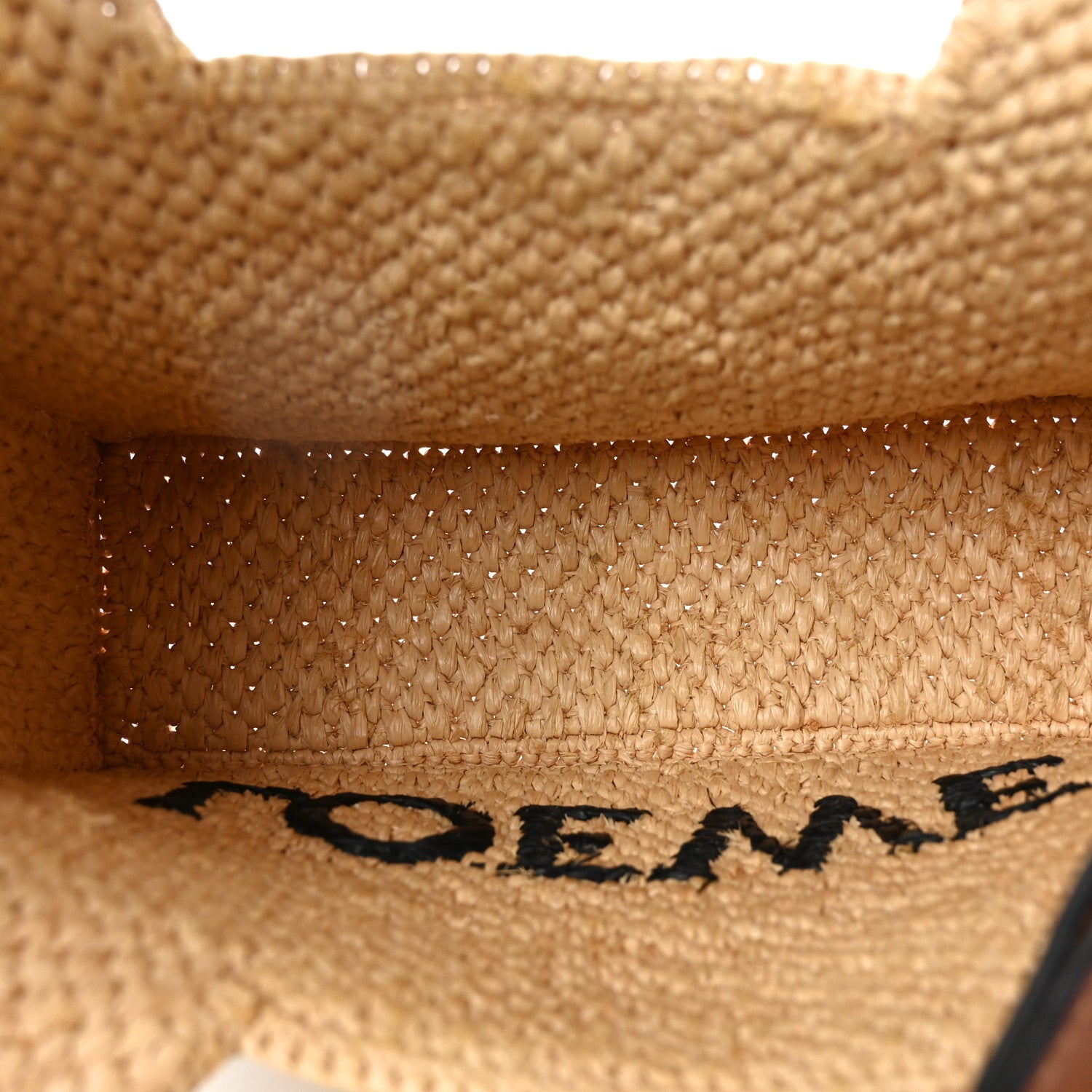 X PAULA'S IBIZA Raffia Font Tote Natural Tan