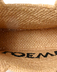 X PAULA'S IBIZA Raffia Font Tote Natural Tan