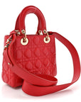 Lambskin Cannage Small My ABCD1OR Lady D1OR Red