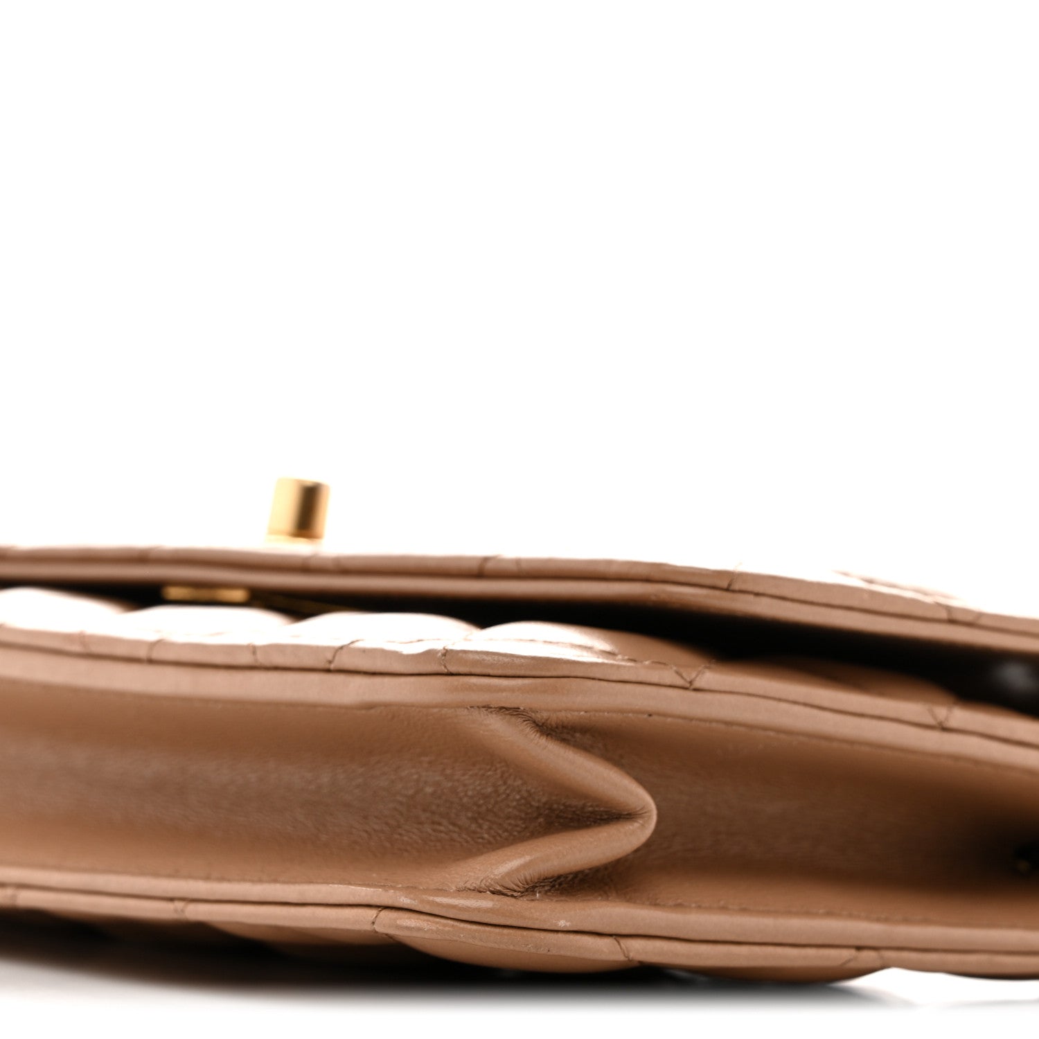 Calfskin Quilted Perfect Fit Wallet On Chain WOC Beige