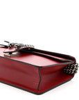 Dollar Calfskin Enamel Dionysus Shoulder Bag Hibiscus Red Electric Blue