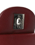 Caviar Quilted Jumbo Double Flap Dark Red