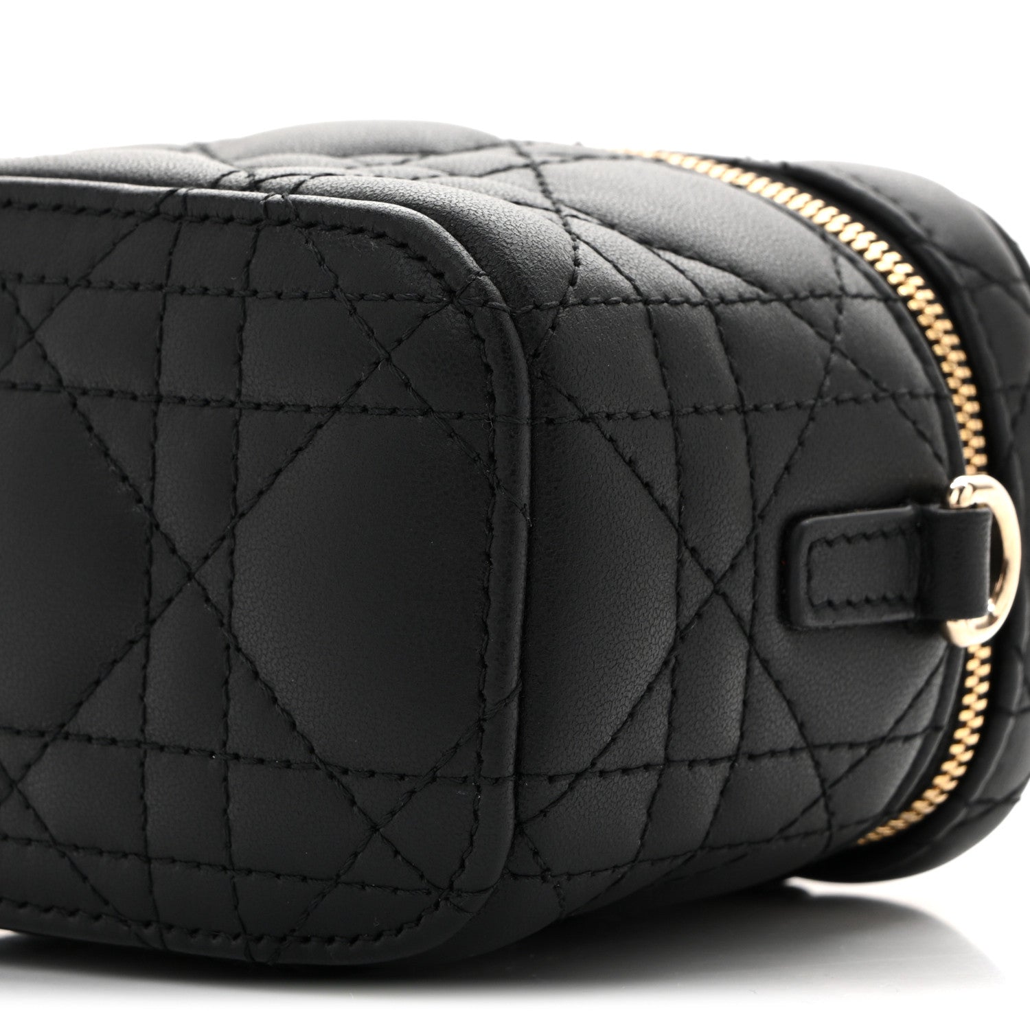 Lambskin Cannage Micro Lady D1OR Vanity Case Black
