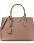 Saffiano Small Galleria Double Zip Tote Cammeo